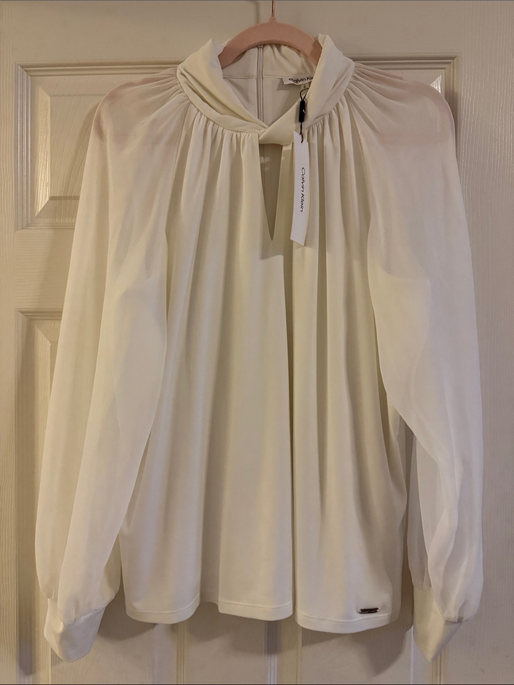 Calvin Klein White Long-Sleeve Blouse